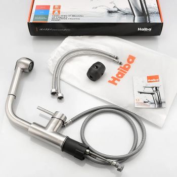 Смеситель для кухни Haiba HB70304-2 Нержавеющая сталь — фото 4, Смесители для кухни