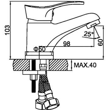 Смеситель для раковины Ledeme H14 1014L Хром — фото 2, Смесители для раковины