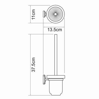 Аксесс Oder K-3027C Щетка для унитаза (блистер),КЕРАМИКА, с подств, навесная, хром, WasserKRAFT — фото 4, Ершики для унитаза