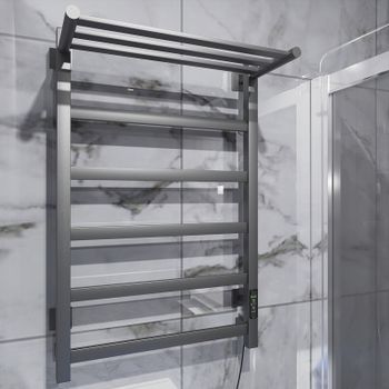 Электрический полотенцесушитель Altasan ПарусПроф 80х50 ПарусПроф8050ПГ с полкой Графит — фото 6, Электрические полотенцесушители