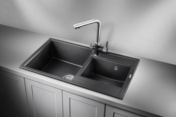 Granula-8201, ЧЁРНЫЙ, кухонная мойка, кварц — фото 2, Кухонные мойки