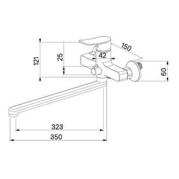Смеситель для ванны Milardo Demi DEMSB00M10 универсальный Хром — фото 2, Смеситель для ванны
