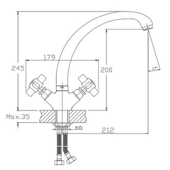 Смеситель для кухни Haiba HB4218 Хром — фото 2, Смесители для кухни