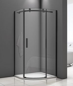 Душевой уголок Good Door Galaxy R-90-C-B 90x90 профиль Черный стекло прозрачное — фото 2, Душевые уголки четверть круга