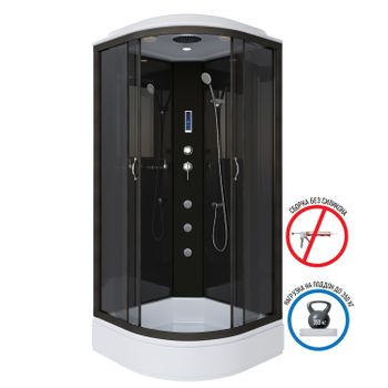 Душевая кабина Niagara Classic NG-6501-14F (90х90х215) средний поддон(26см),черный,стекло тонированн — фото 2, Душевые кабины