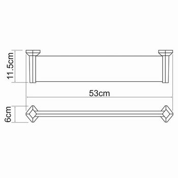 Аксесс Aller K-1124 Полка стеклянная (блистер), хром, WasserKRAFT — фото 5, Полки для ванной и душа