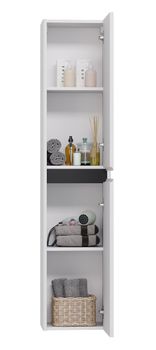 Пенал Luxury 35см, подвесной/напольный, универсальный , 2 дверцы, 2 полки, белый матовый — фото 6, Пеналы для ванной комнаты