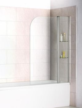 Шторка на ванну Good Door Screen HS-100-C-CH 100 профиль Хром стекло прозрачное — фото 2, Шторки для ванной распашные