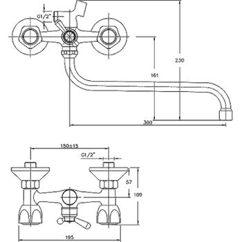 Смеситель для ванны Haiba HB2209 универсальный Хром — фото 2, Смеситель для ванны
