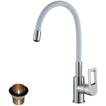 Смеситель для кухни Rossinka Z35-35U-White Хром Белый — фото 1, Смесители для кухни