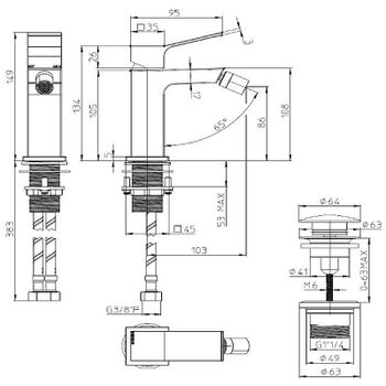 Смеситель для биде Bossini Aki Z00708.030 Хром — фото 2, Смесители для биде
