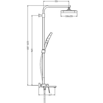 Душевая система Raglo R51.24.03 Золото матовое — фото 4, Душевые стойки