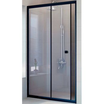 Душевая дверь Radomir Вита 140 1-63-6-0-0-1100 профиль Черный стекло прозрачное — фото 1, Раздвижные душевые двери