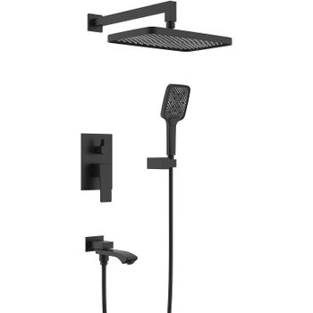 Душевая система Raglo R01.27.06 Черная матовая — фото 1, Встраиваемые душевые комплекты