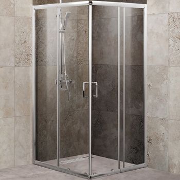 Душевой уголок BelBagno Unique 100х100 UNIQUE-A-2-85/100-C-Cr профиль Хром стекло прозрачное — фото 1, Квадратные душевые уголки