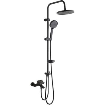 Душевая система Bond Cube B03-9588 Черная матовая — фото 1, Душевые стойки