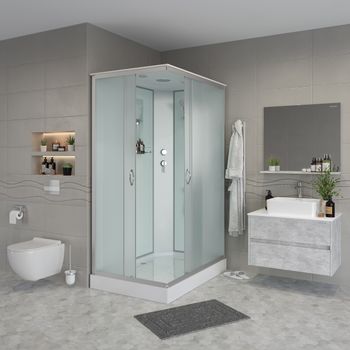 Душевая кабина Niagara Classic NG-43185-14Q (110х80х215) низкий поддон(13см),стекло матовое,3 места — фото 1, Душевые кабины