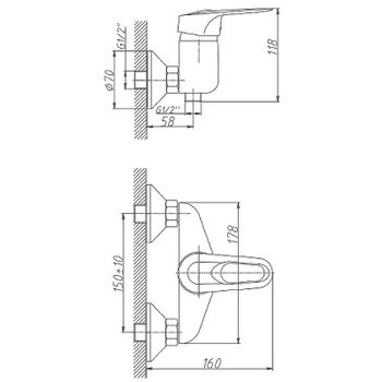 Смеситель для душа Haiba HB2004 Хром — фото 2, Смеситель для душа
