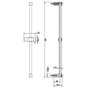 Душевая штанга AQUAme AQM8202B Черная — фото 2, Штанги для душа