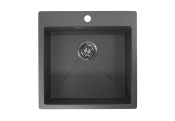 Granula-5151, ГРАФИТ МАТОВЫЙ, стальная кухонная мойка — фото 1, Кухонные мойки