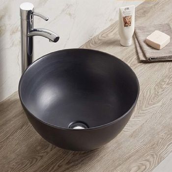 Раковина CeramaLux 41 104MB Черная — фото 2, Раковины накладные