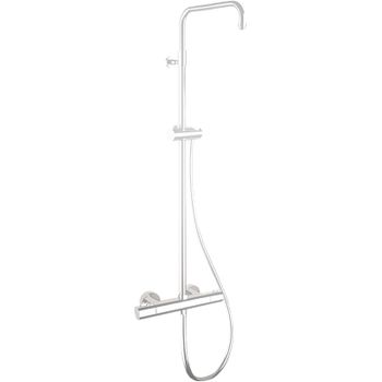 Душевая система Remer Elegance EQ32ASSDBO с термостатом Белая матовая — фото 1, Душевые стойки