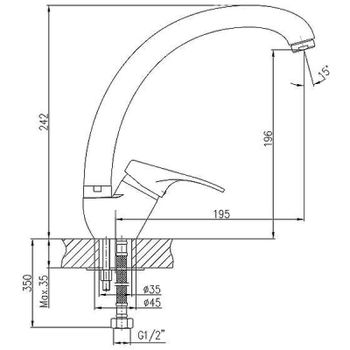 Смеситель для кухни Haiba HB4113-1 Хром матовый — фото 2, Смесители для кухни