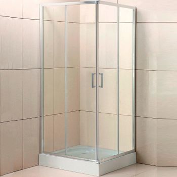 Душевой уголок BelBagno Uno 85х85 UNO-195-A-2-85-C-Cr профиль Хром стекло прозрачное — фото 1, Квадратные душевые уголки