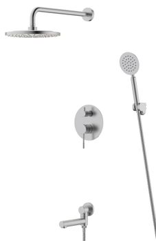 Душевая система скрытого монтажа 7в1 Нерж. сталь , арт. 7in1BJ, ESKO — фото 1, Встраиваемые душевые комплекты