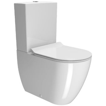 Унитаз компакт GSI Pura 880611 Белый глянцевый без бачка и сиденья — фото 1, Напольные унитазы