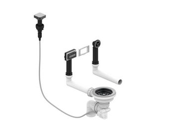 Выпуск для мойки с вертикальным переливом POP UP ANTHRACITE new с рамкой и заглушкой — фото 1, Аксессуары для кухни