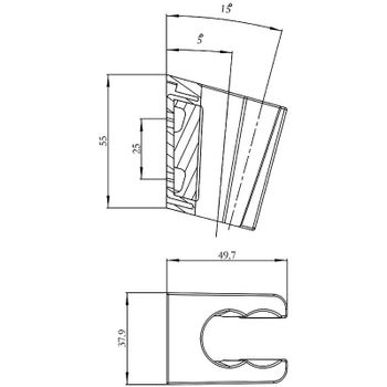 Держатель ручного душа Iddis Optima Home 080BC00i53 Хром матовый — фото 2, Держатели для душа