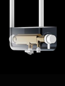 Душевая система AQUAme AQM8003B с термостатом Черная матовая — фото 3, Душевые стойки