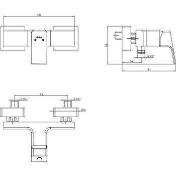 Смеситель для душа E.C.A. Tiera 102154024C1EX Черный матовый — фото 2, Смеситель для душа