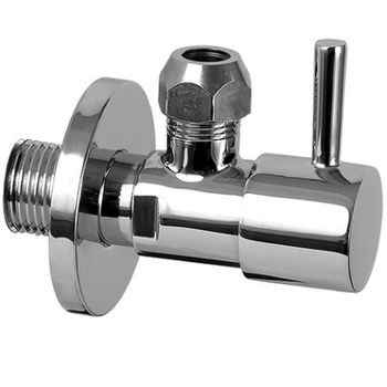 Запорный вентиль Remer 128L1210 Хром — фото 1, Комплектующие для туалета