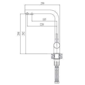 Смеситель для кухни Haiba HB70304-1 Нержавеющая сталь — фото 3, Смесители для кухни