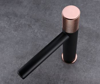 Смеситель для раковины Bronze de Luxe Avantgarde 2030MH Черный Розовое золото — фото 2, Смесители для раковины