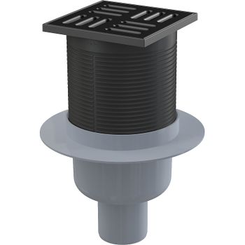 Душевой трап Alcaplast APV32BLACK с Черной матовой решеткой — фото 1, Трапы для душа