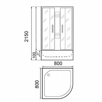 Душевая кабина Parly Frost 80x80 F811 без гидромассажа — фото 5, Душевые кабины