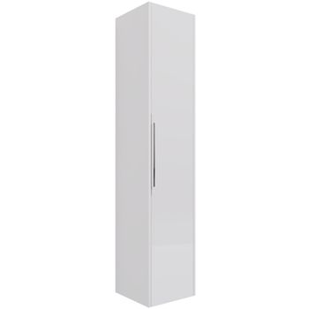 Пенал PRIME, 35 см, подвесной/напольный, универсальный, 1 дверца, 4 стеклянные полки, белый глянец — фото 7, Пеналы для ванной комнаты