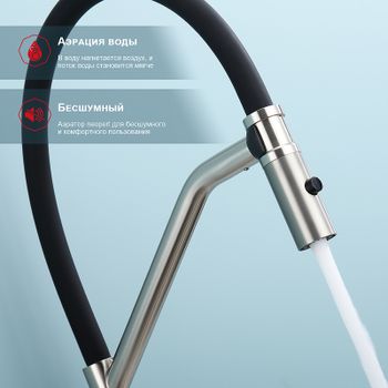 Смеситель для кухни Raglo R86.41.05 Сатин Черный — фото 2, Смесители для кухни