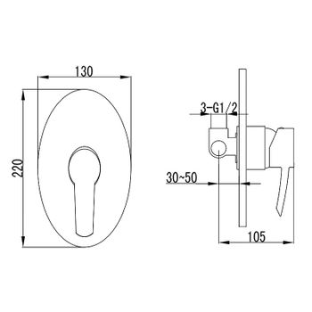 Смеситель для душа Lemark Atlantiss LM3223C Хром — фото 2, Смеситель для душа
