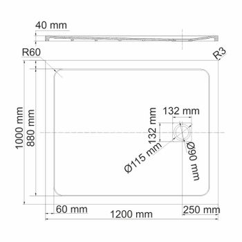Rhin 44T10 Душевой поддон — фото 4, Душевые поддоны из искусственного камня