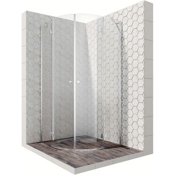 Душевой уголок Ambassador Diamond 100х100 12011102 профиль Хром стекло прозрачное — фото 1, Душевые уголки четверть круга