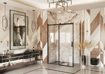 Душевой уголок Ambassador Benefit 160x100 19021205HB-100HB профиль Черный стекло прозрачное — фото 8, Прямоугольные душевые уголки