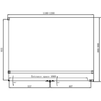 Душевой уголок Ambassador Diamond 120х90 12011108R профиль Хром стекло прозрачное — фото 8, Прямоугольные душевые уголки
