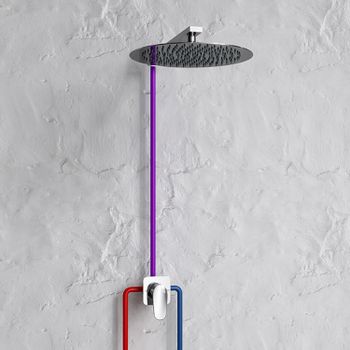 A12777 Встраиваемый комплект для душа с верхней душевой насадкой — фото 6, Встраиваемые душевые комплекты