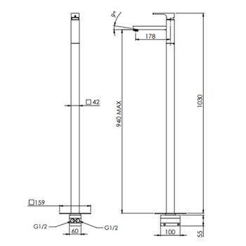 Смеситель для раковины Remer Absolute AU18 Черный матовый — фото 2, Смесители для раковины