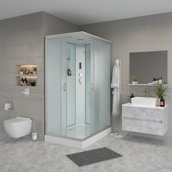 Душевая кабина Niagara Classic NG-43295-14QP (120х90х215) низкий поддон(13см),стекло матовое,3 места — фото 1, Душевые кабины