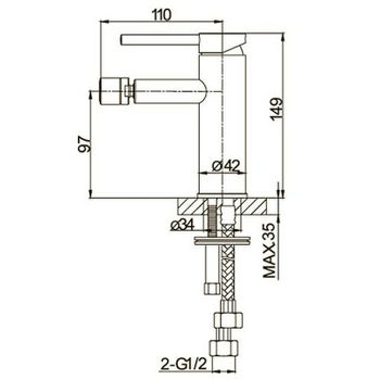 Смеситель для биде Caprigo Don 53-030-BRG Золото матовое — фото 2, Смесители для биде